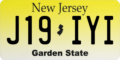 NJ license plate J19IYI