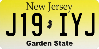 NJ license plate J19IYJ