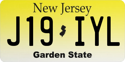 NJ license plate J19IYL