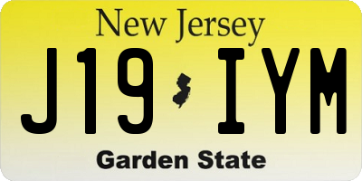 NJ license plate J19IYM