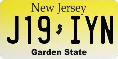 NJ license plate J19IYN