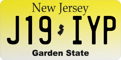 NJ license plate J19IYP