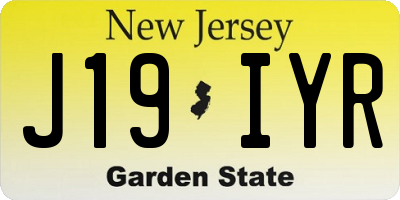 NJ license plate J19IYR