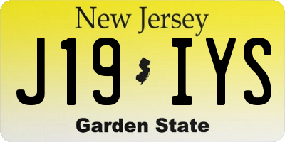 NJ license plate J19IYS