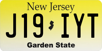 NJ license plate J19IYT