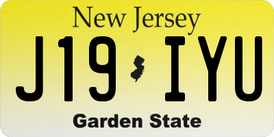 NJ license plate J19IYU