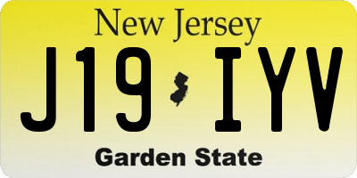 NJ license plate J19IYV