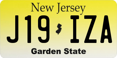 NJ license plate J19IZA