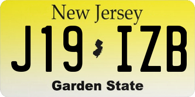NJ license plate J19IZB
