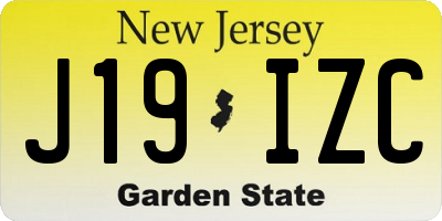 NJ license plate J19IZC