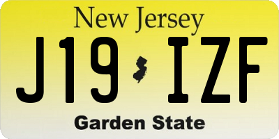 NJ license plate J19IZF