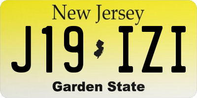 NJ license plate J19IZI