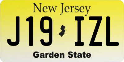 NJ license plate J19IZL
