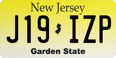 NJ license plate J19IZP