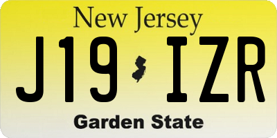 NJ license plate J19IZR