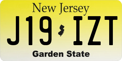 NJ license plate J19IZT