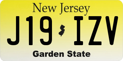 NJ license plate J19IZV