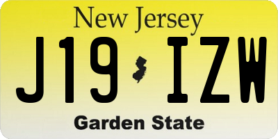 NJ license plate J19IZW