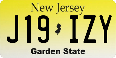 NJ license plate J19IZY