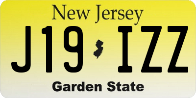 NJ license plate J19IZZ