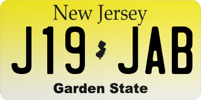 NJ license plate J19JAB