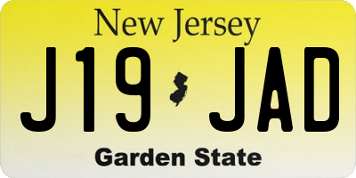 NJ license plate J19JAD