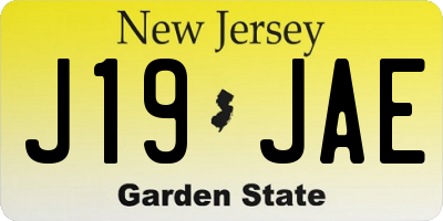 NJ license plate J19JAE