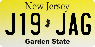 NJ license plate J19JAG