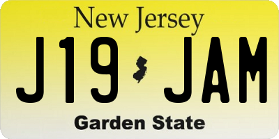 NJ license plate J19JAM