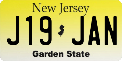 NJ license plate J19JAN