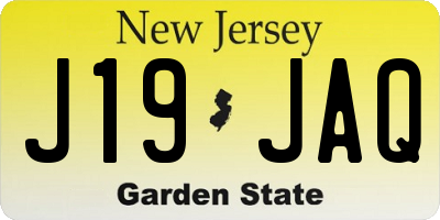 NJ license plate J19JAQ