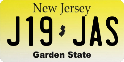 NJ license plate J19JAS