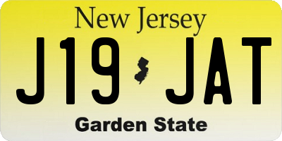 NJ license plate J19JAT