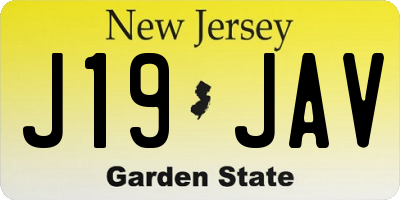 NJ license plate J19JAV