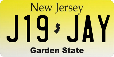 NJ license plate J19JAY