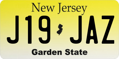 NJ license plate J19JAZ