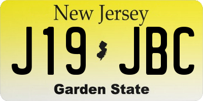 NJ license plate J19JBC