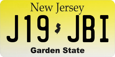 NJ license plate J19JBI