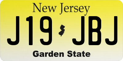 NJ license plate J19JBJ