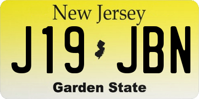 NJ license plate J19JBN