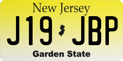 NJ license plate J19JBP