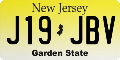 NJ license plate J19JBV
