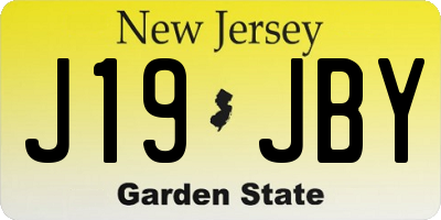 NJ license plate J19JBY