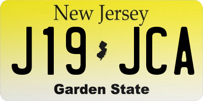 NJ license plate J19JCA