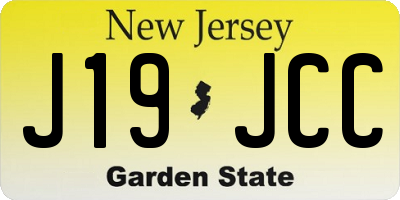 NJ license plate J19JCC