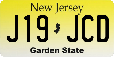 NJ license plate J19JCD