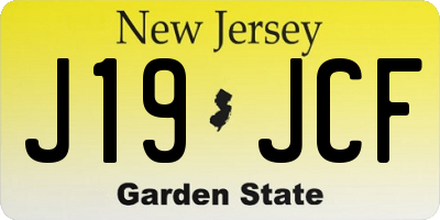 NJ license plate J19JCF
