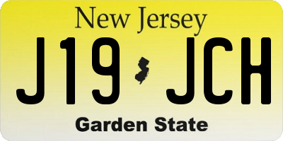 NJ license plate J19JCH