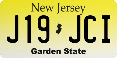 NJ license plate J19JCI