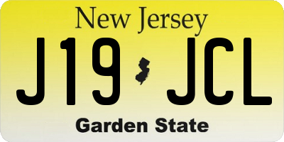 NJ license plate J19JCL